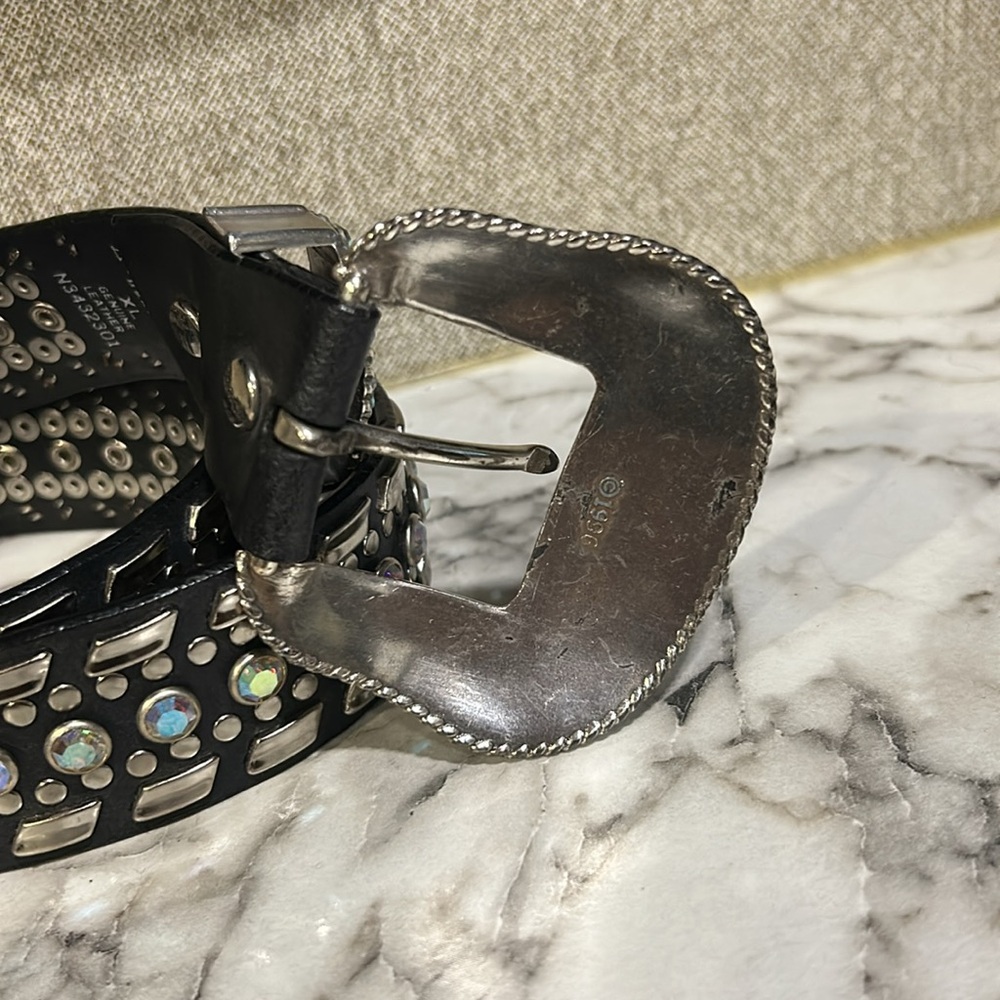 Nocona Women’s‎ Black Leather Rhinestone Floral Design Buckle N3432301 Size XL - Picture 7 of 8